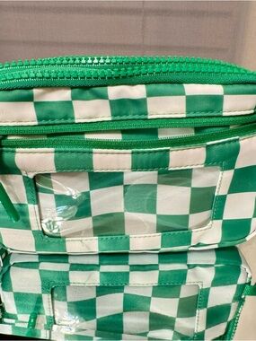 Little GiftGreen and White Checkered Women's Crossbody Bag - NWOT